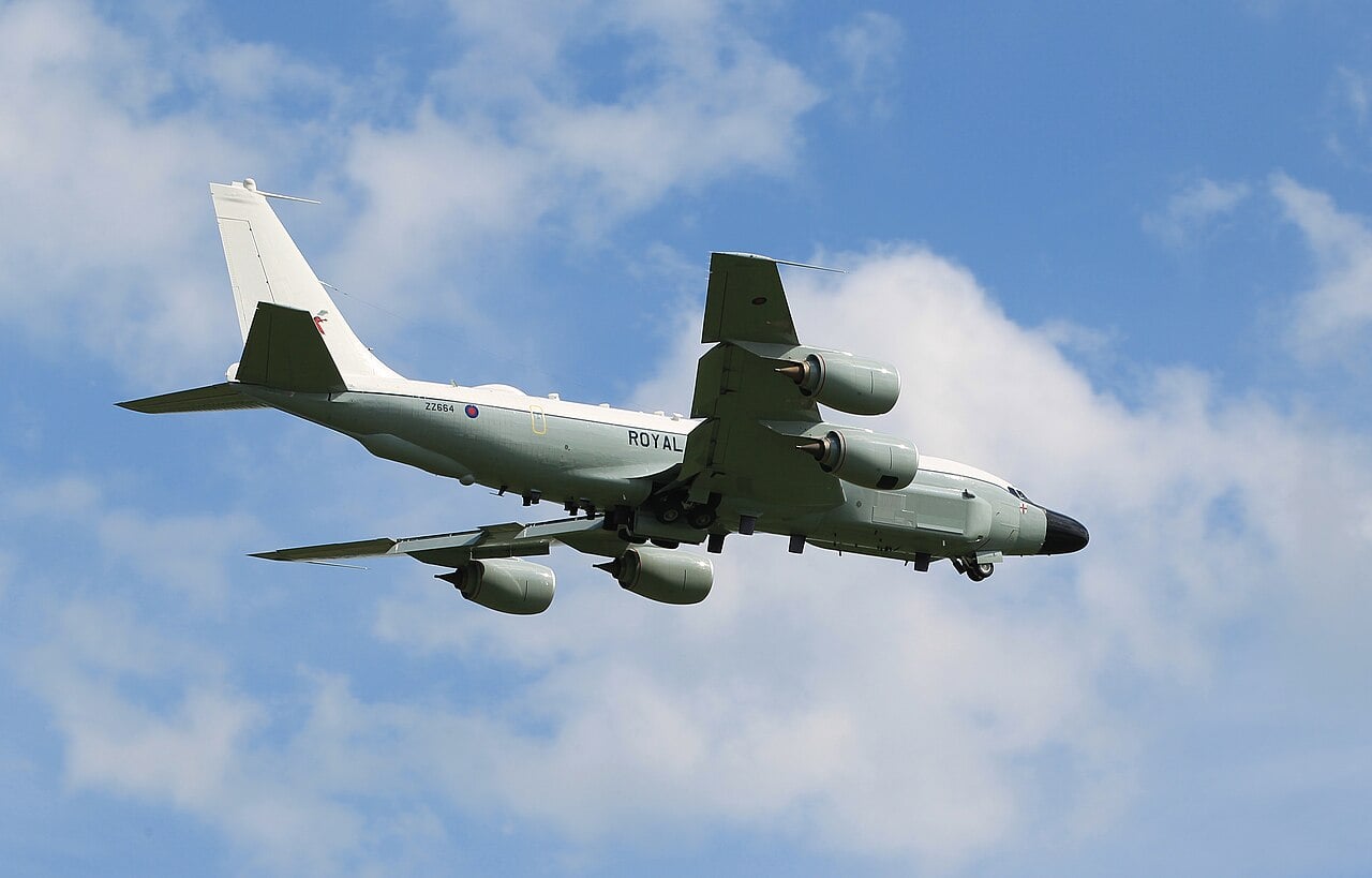 RAF RC-135W Rivet Joint in flight