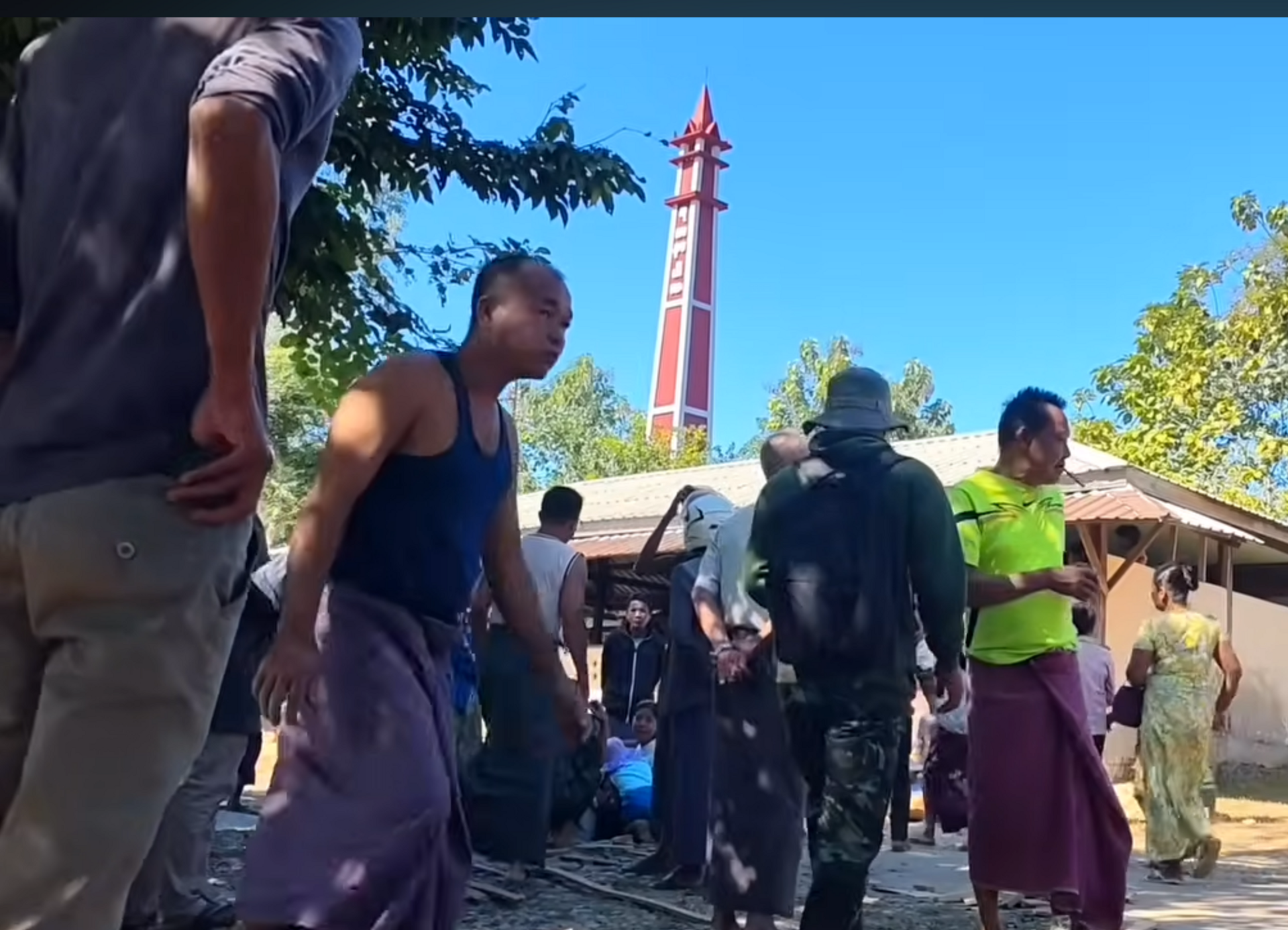 Civilians in Rakhine State after a Myanmar Air Force airstrike