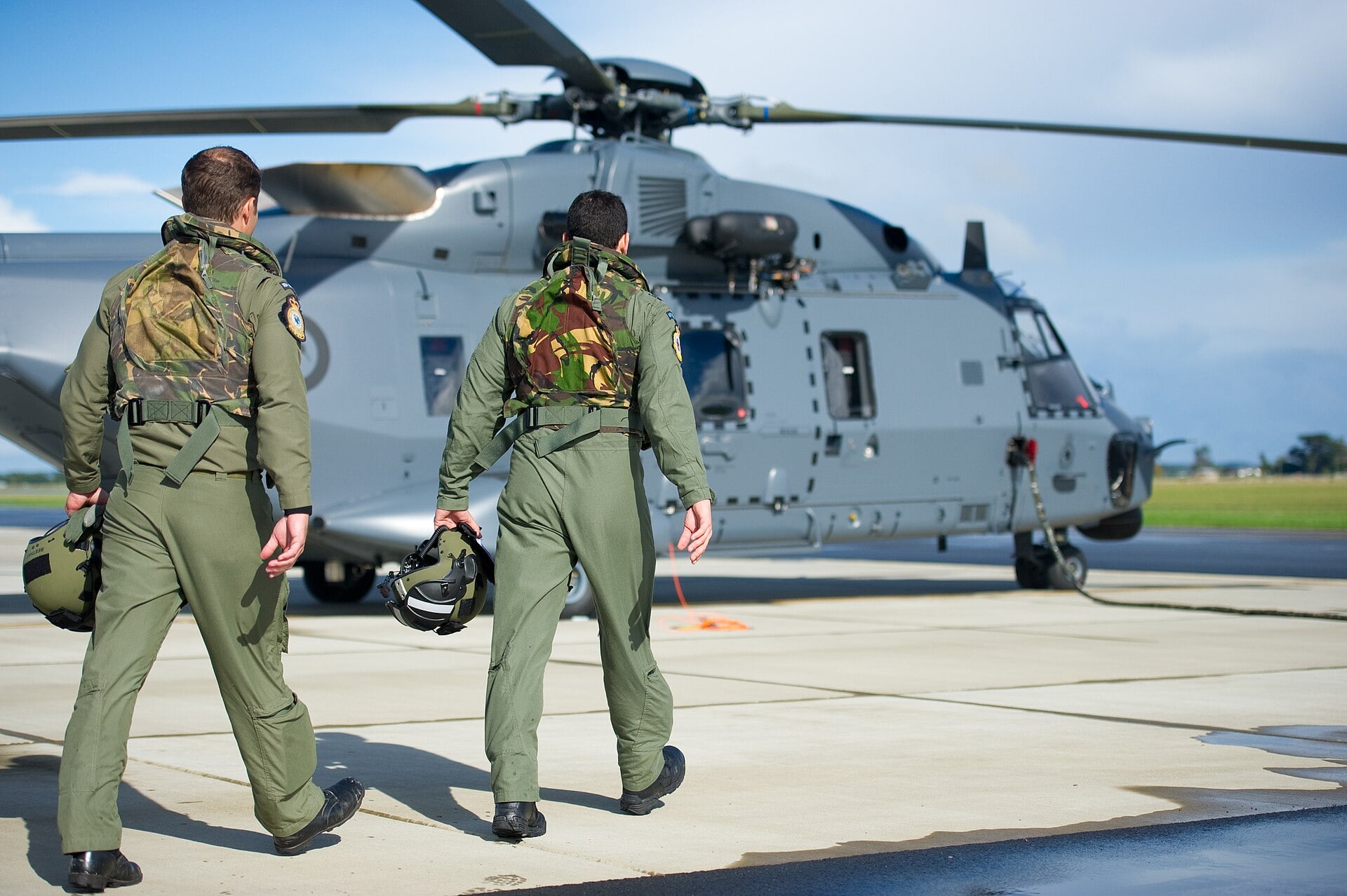 RNZAF NH90 pilots preparing for a flight