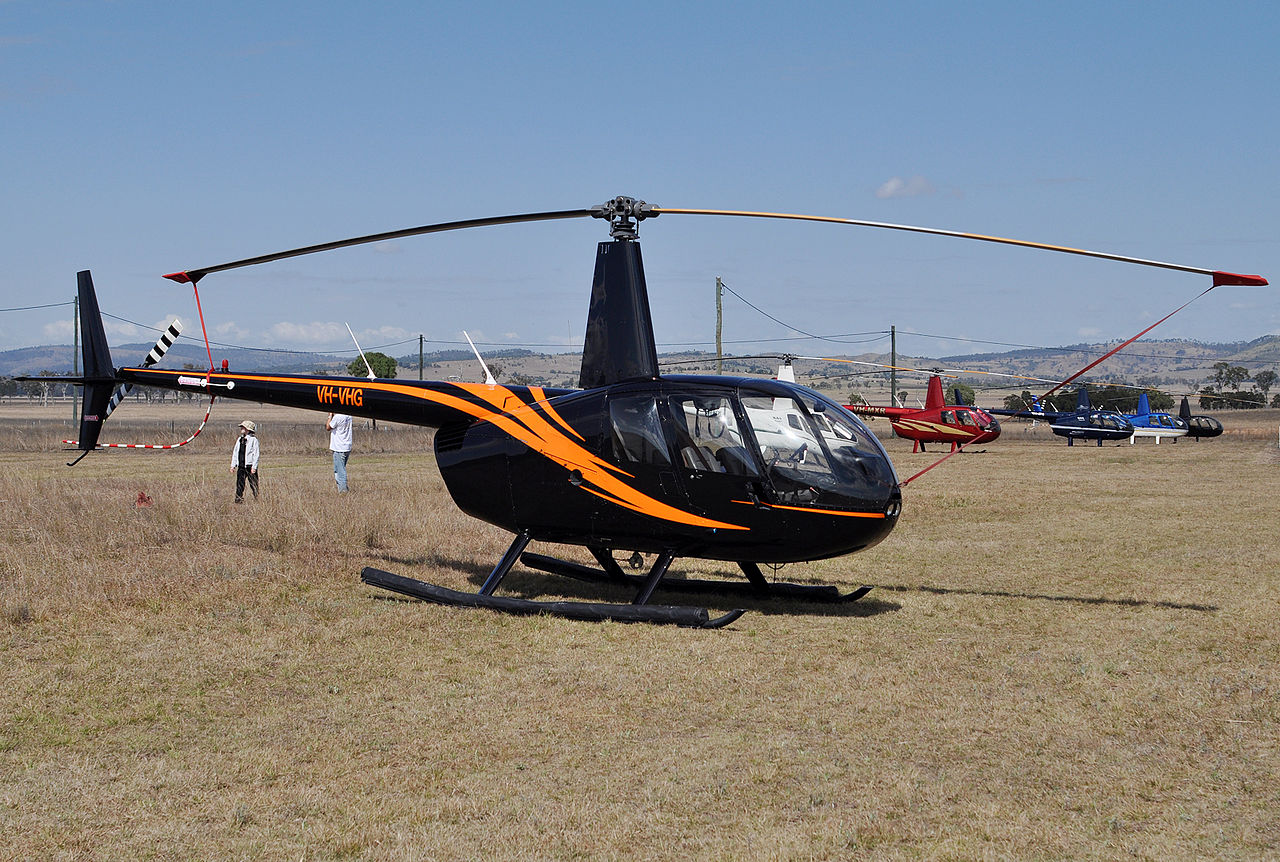 Robinson R44 Raven II helicopter hovering