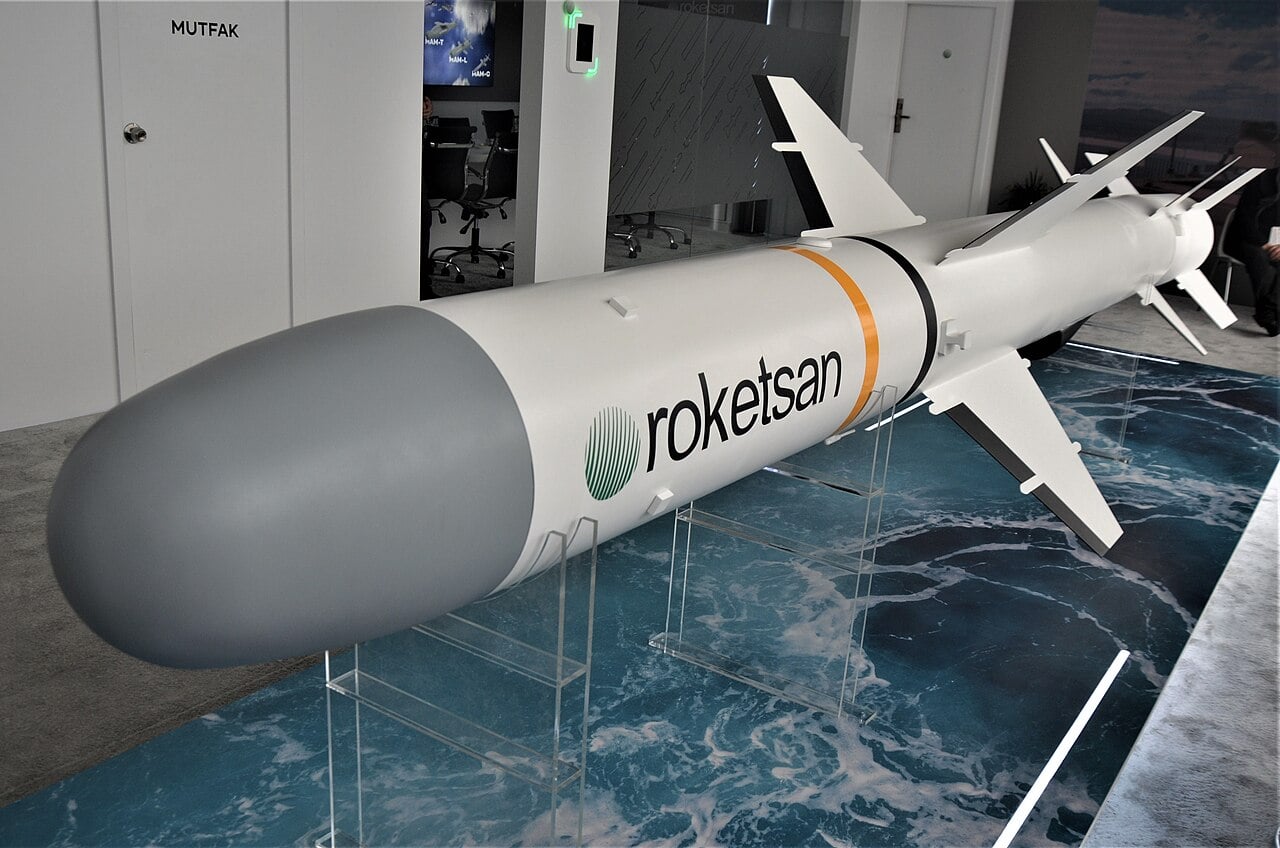 A Roketsan missile on display
