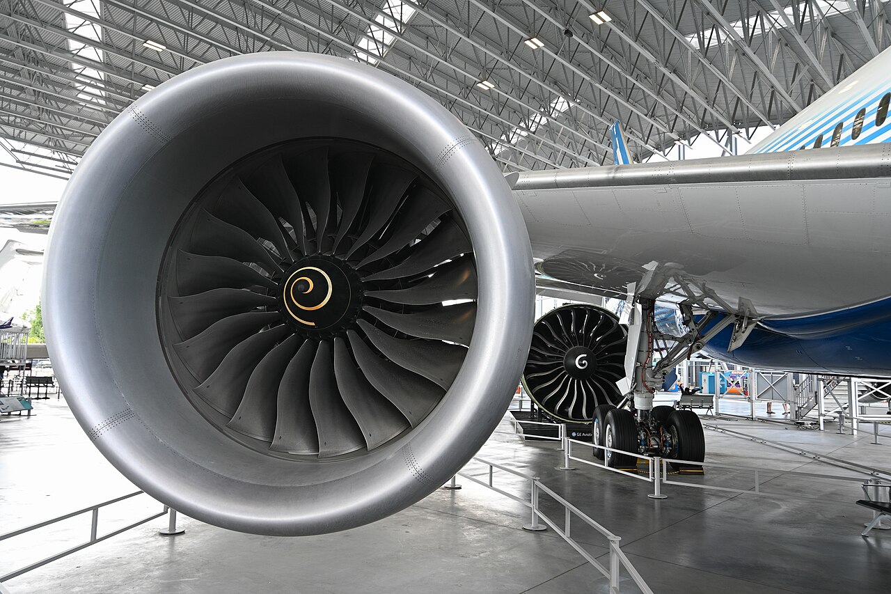 A Rolls-Royce Trent 1000 high-bypass turbofan engine
