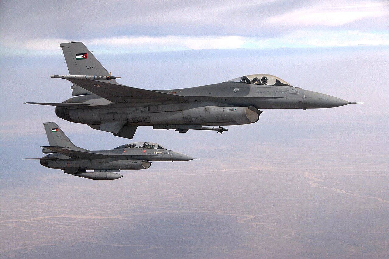 Royal Jordanian Air Force F-16 Fighting Falcons in flight