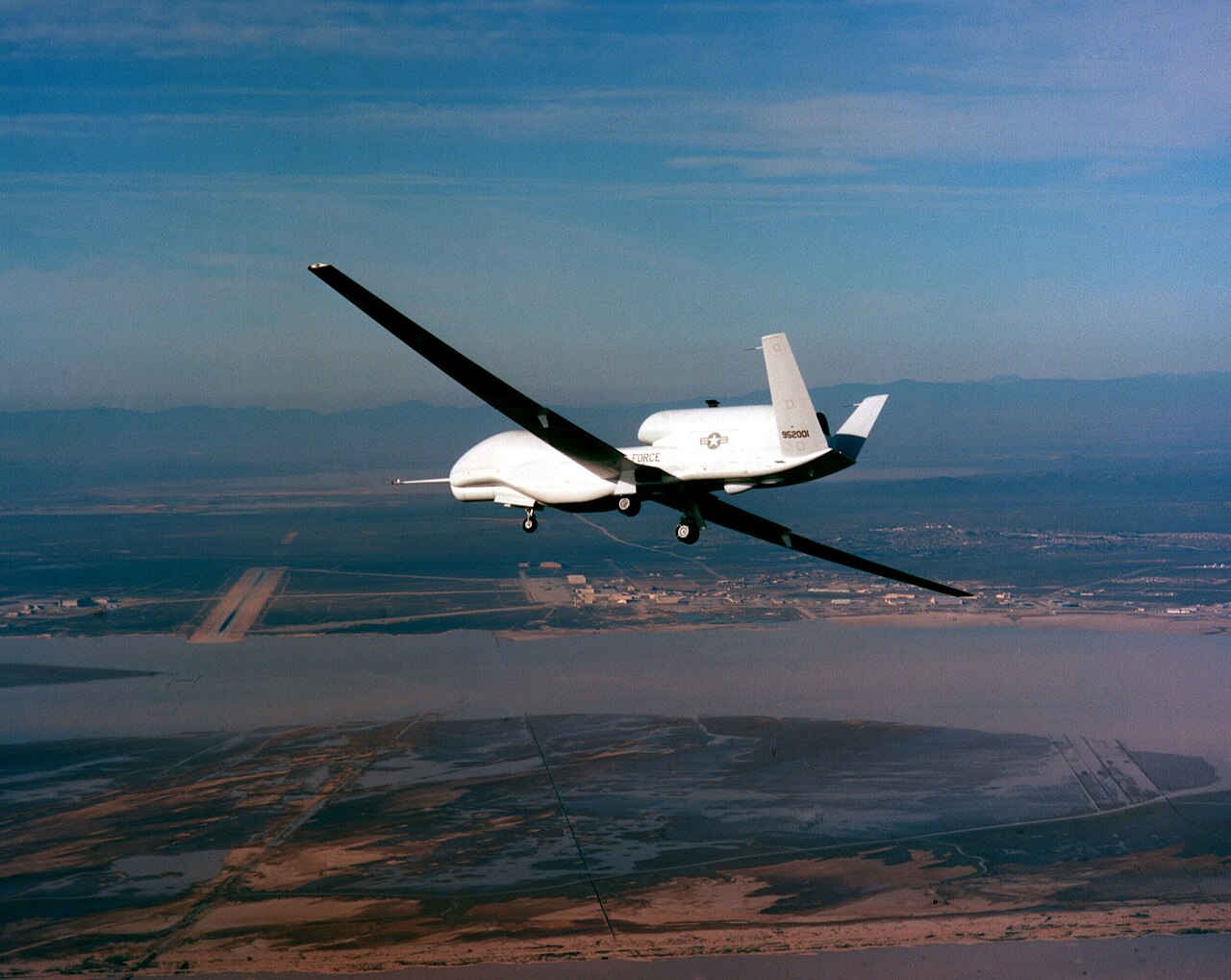 A Northrop Grumman RQ-4 Global Hawk high-altitude long-endurance aircraft