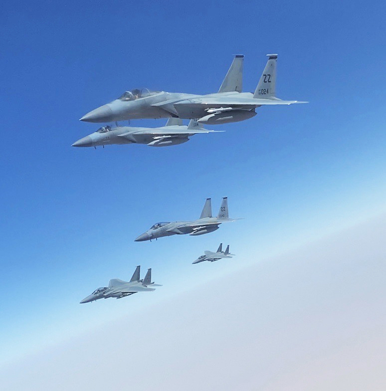 RSAF F-15SAs of No. 6 Squadron with USAF F-15Cs
