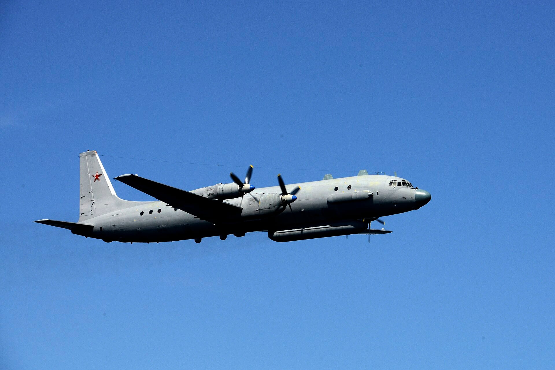 Russian Ilyushin Il-20 Coot reconnaissance aircraft over international waters