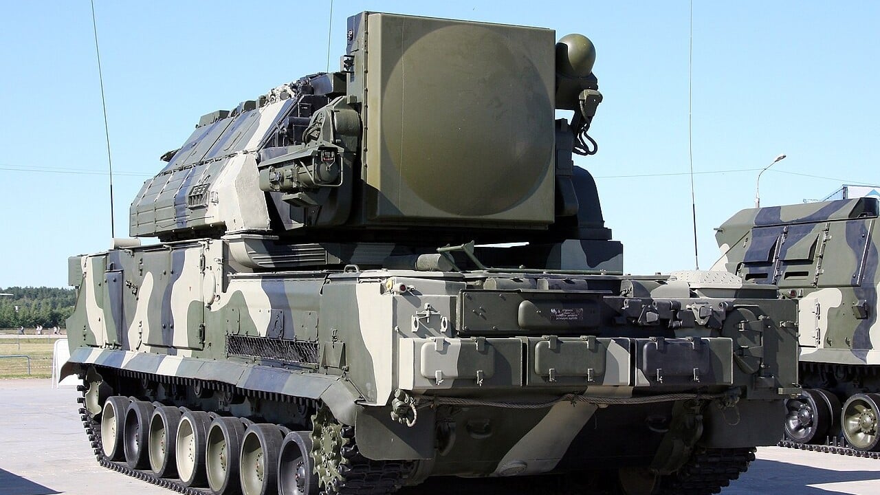 A Russian 9A330 Tor-M1 surface-to-air missile system