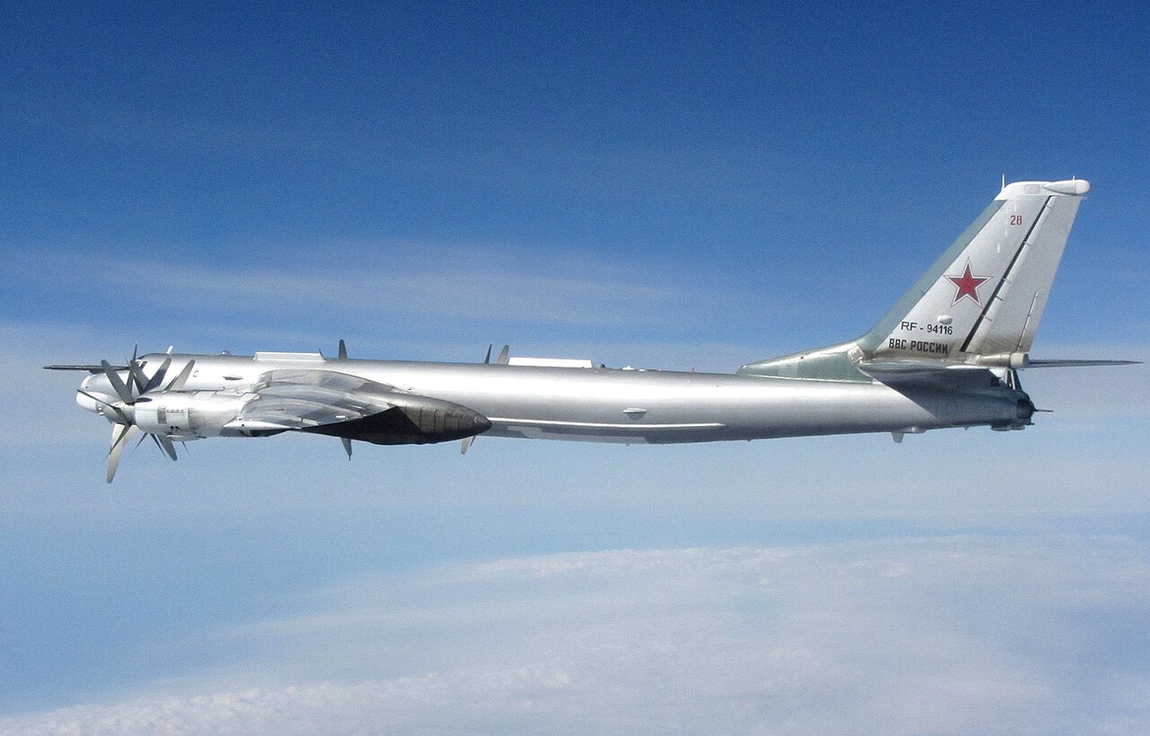 Russian Tu-95 Bear-H photographed from an RAF Typhoon on quick reaction alert