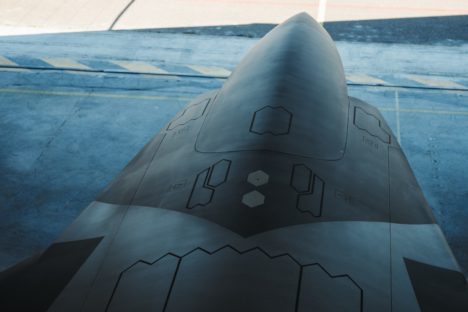 A faceted, tailless airframe from Saab imagery accompanying its future fighter system announcement