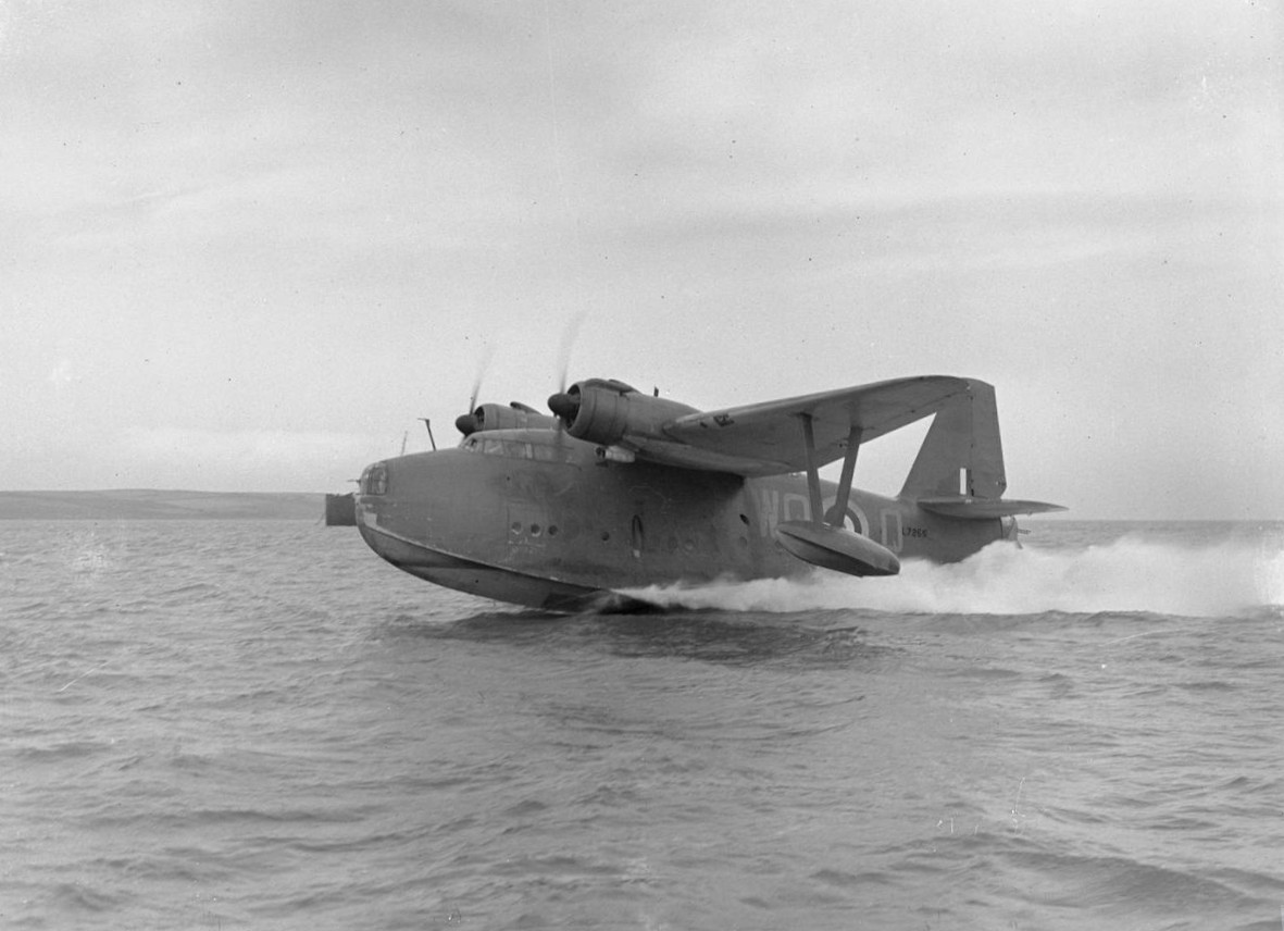 A Saro Lerwick flying boat taking off from Loch Ryan