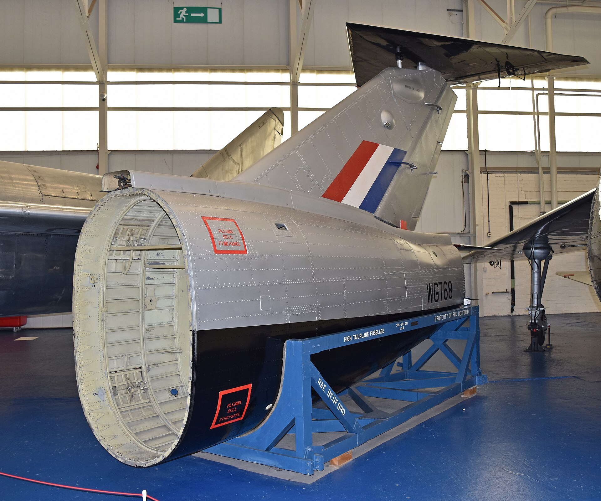 The spare interchangeable rear fuselage and tail of the Short SB.5