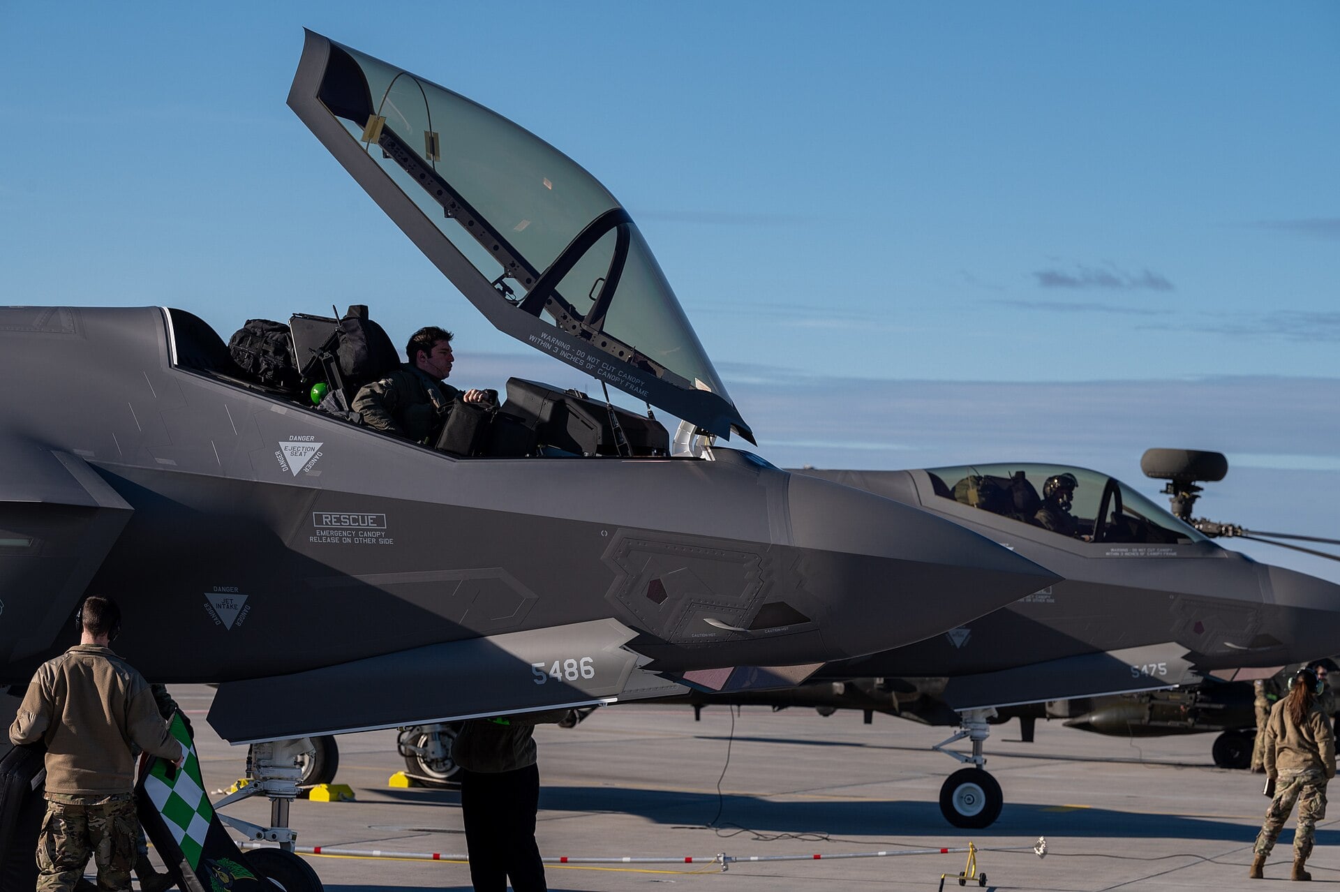 Fighter aircraft on the flightline at Siauliai Air Base, Lithuania