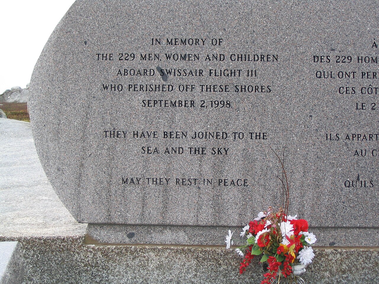 The Swissair 111 memorial at the Whalesback near Peggys Cove