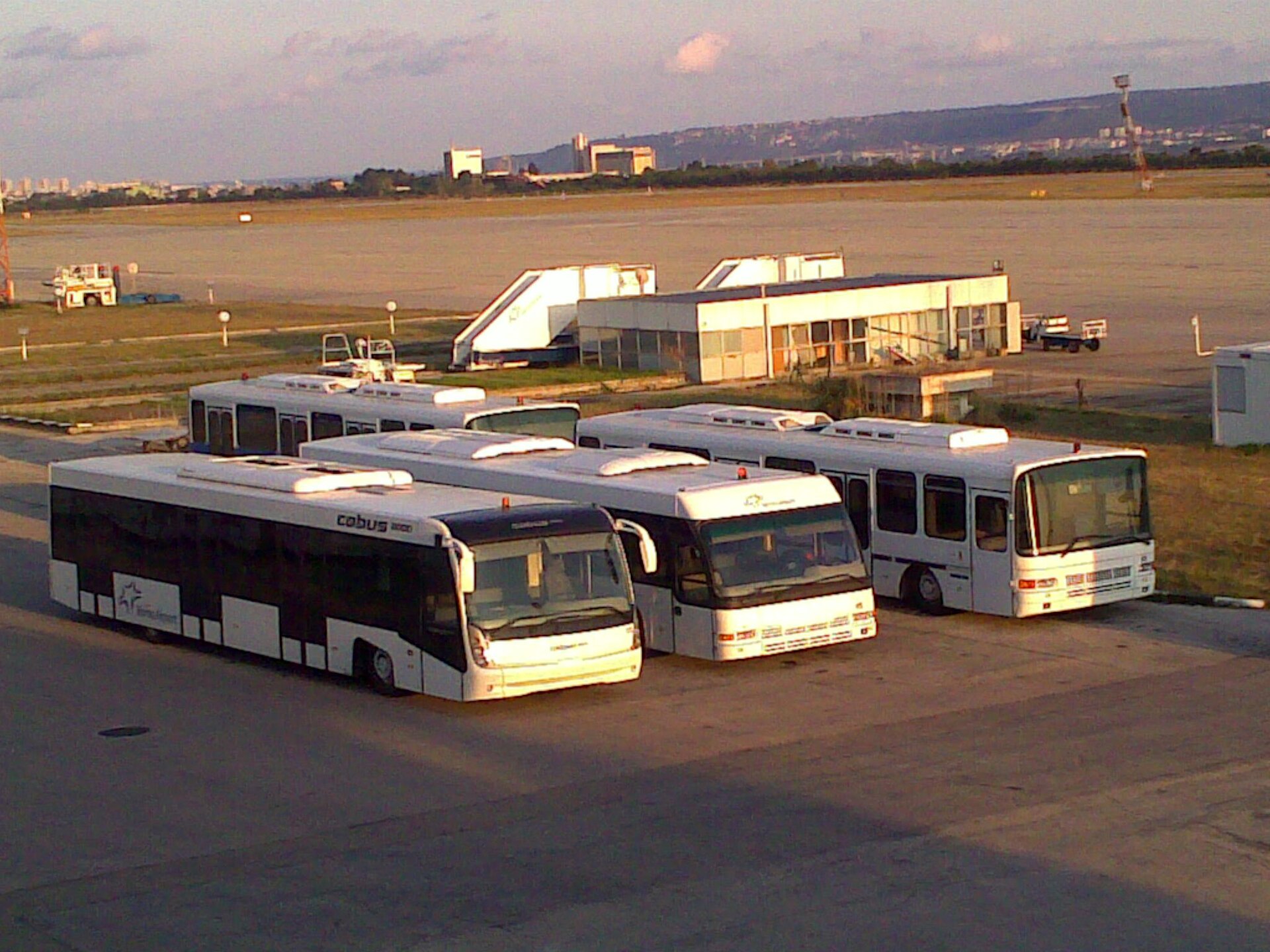 A Cobus apron bus on the ramp at Varna Airport in Bulgaria
