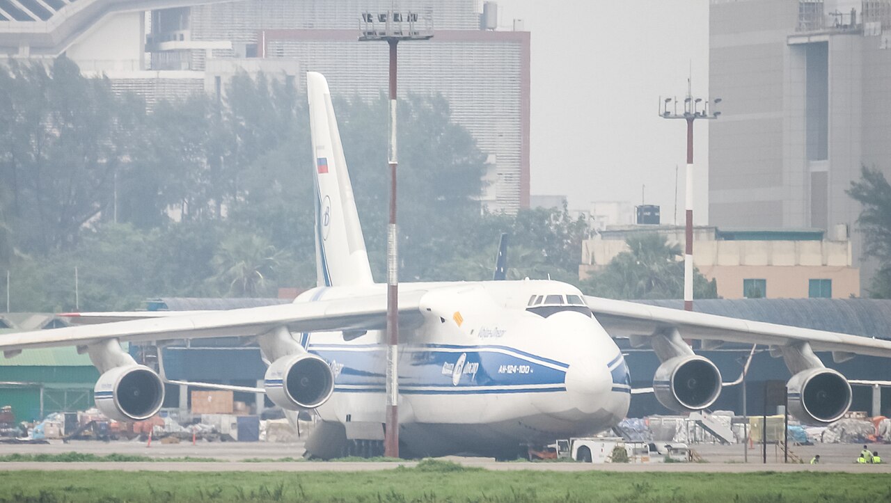 A Volga-Dnepr Airlines Antonov An-124-100 on the apron