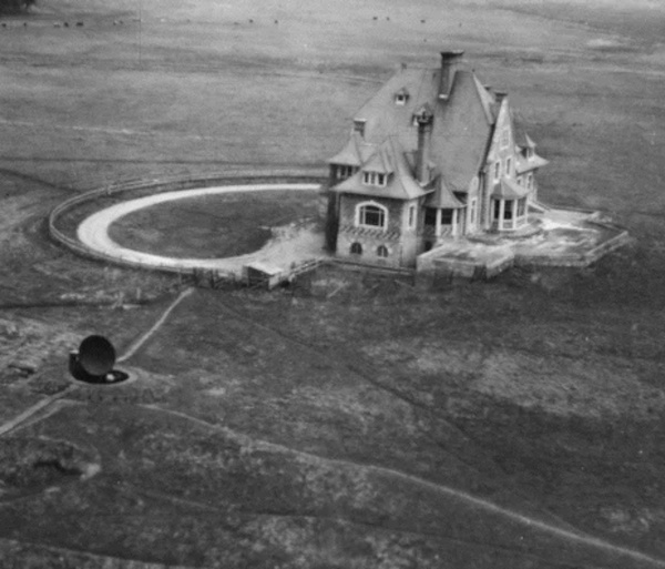 A low-level oblique reconnaissance photograph of the German Wurzburg radar near Bruneval, France, taken by Squadron Leader A. E. Hill on 5 December 1941