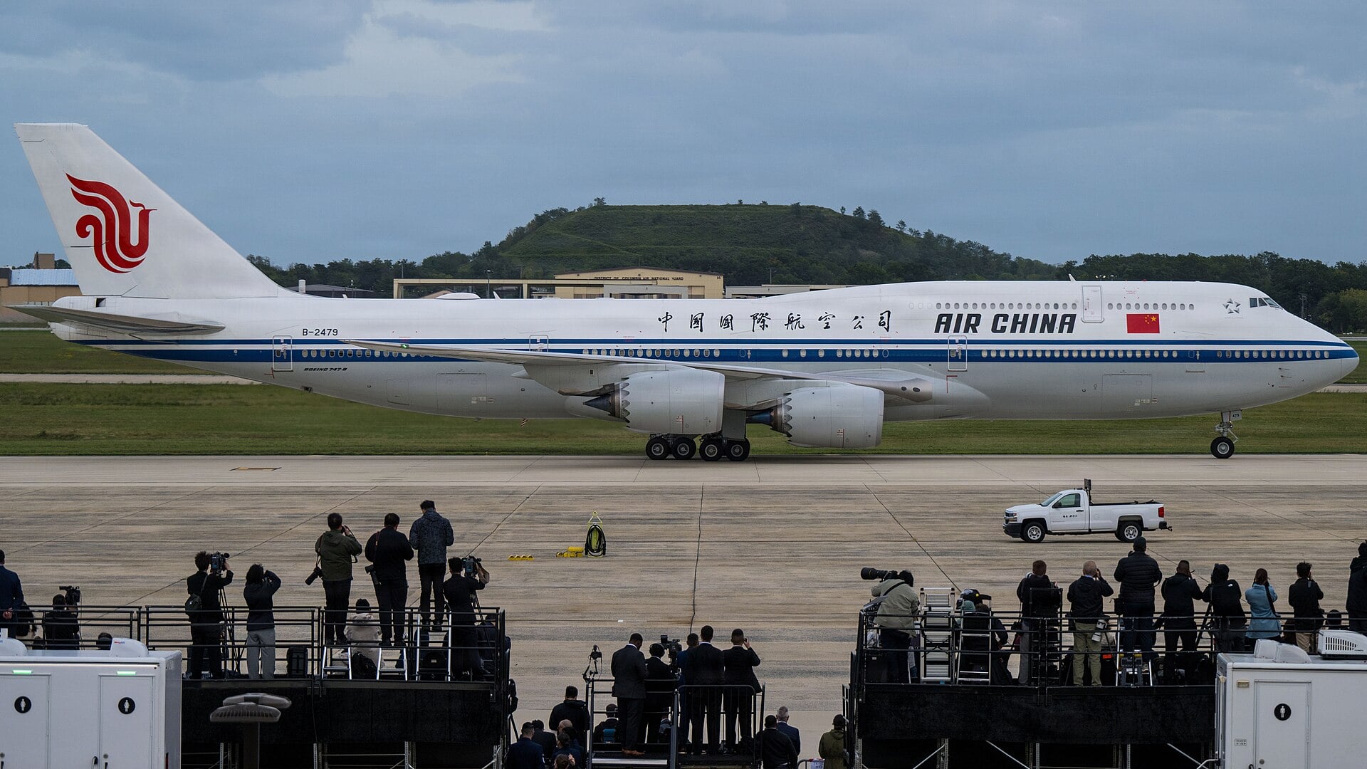 Air China 747-8 carrying Xi Jinping at Joint Base Andrews The Air China Boeing 747-8 B-2479 carrying Chinese President Xi Jinping taxis at Joint Base Andrews on 23 September 2026