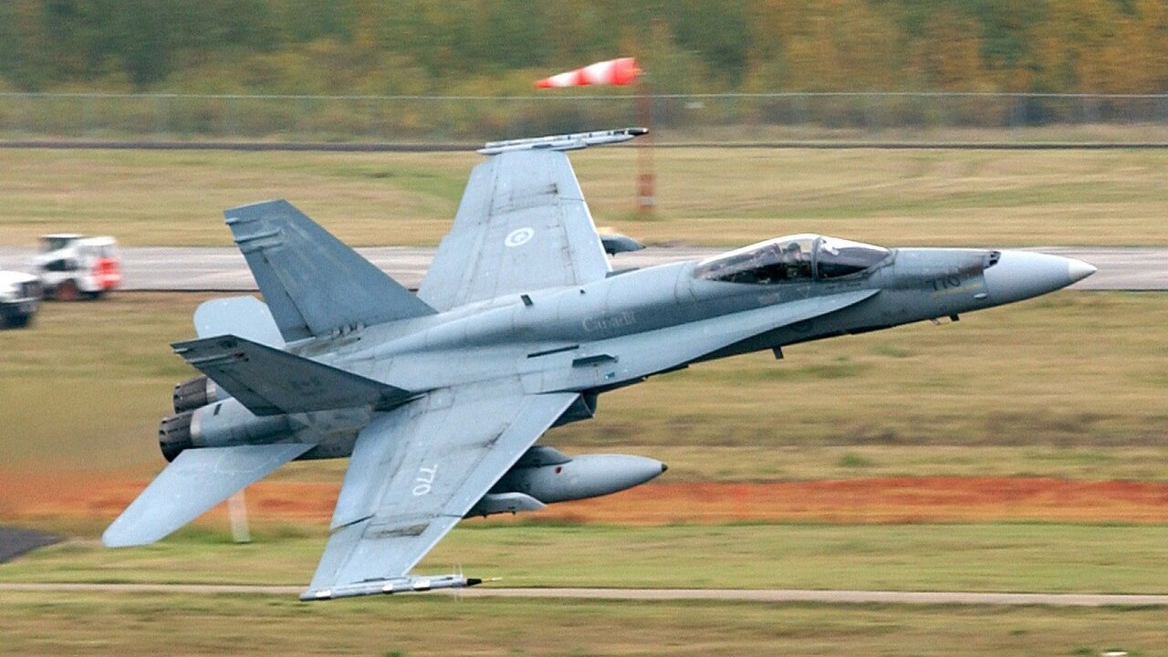RCAF CF-18 Hornet of 4 Wing taking off from Cold Lake, Alberta