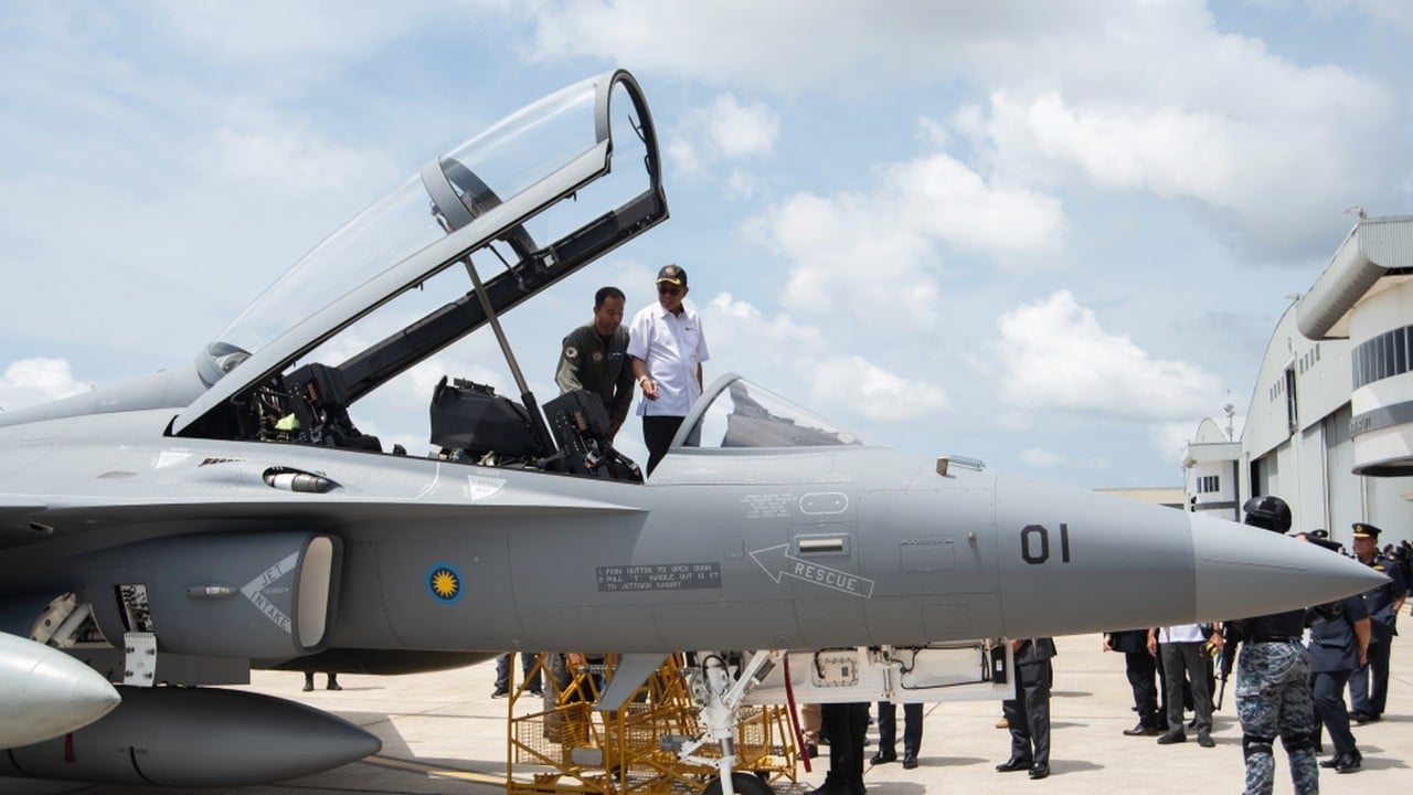 Royal Malaysian Air Force KAI FA-50M serial 01 at Labuan Air Base with canopy open