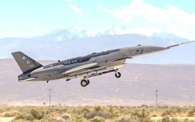 F-22 Commands a YFQ-44A Fury Drone in Flight for the First Time