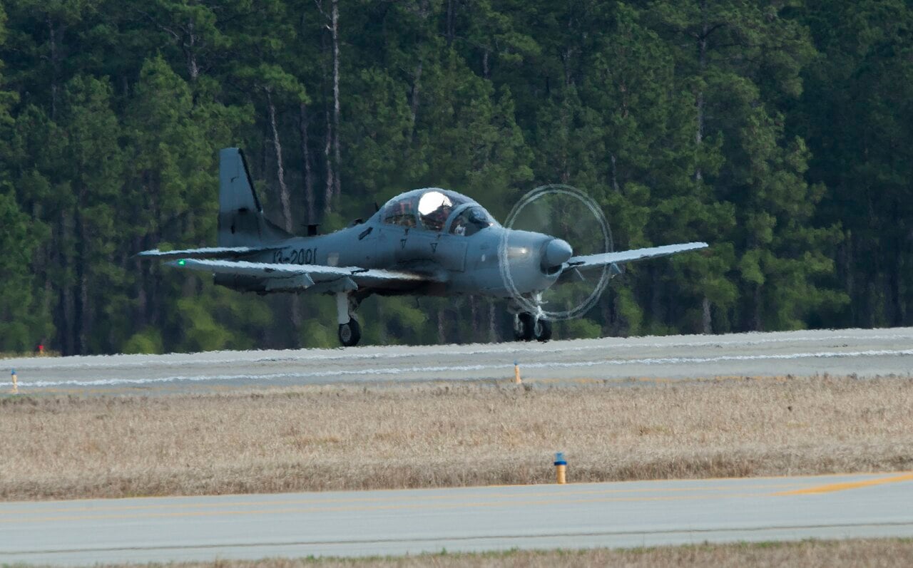 A-29 Super Tucano taxiing at Moody Air Force Base