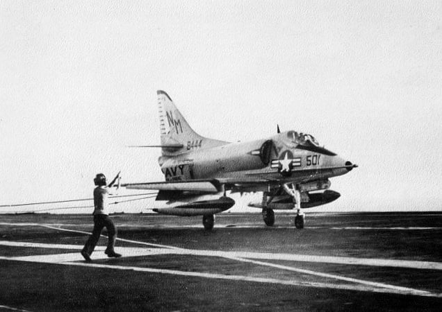 A-4C Skyhawk on the deck of USS Bon Homme Richard