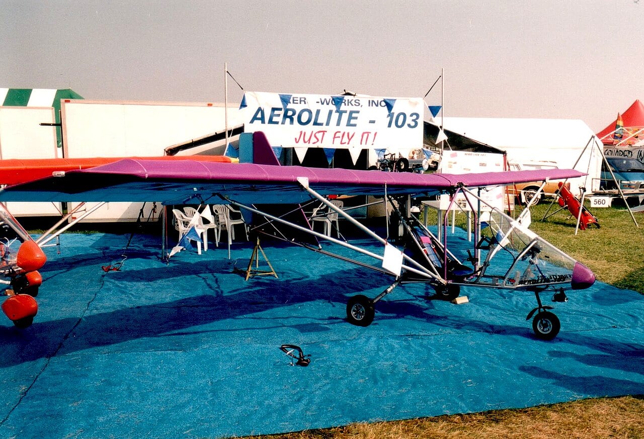 An Aero-Works Aerolite 103 ultralight displayed at AirVenture Oshkosh