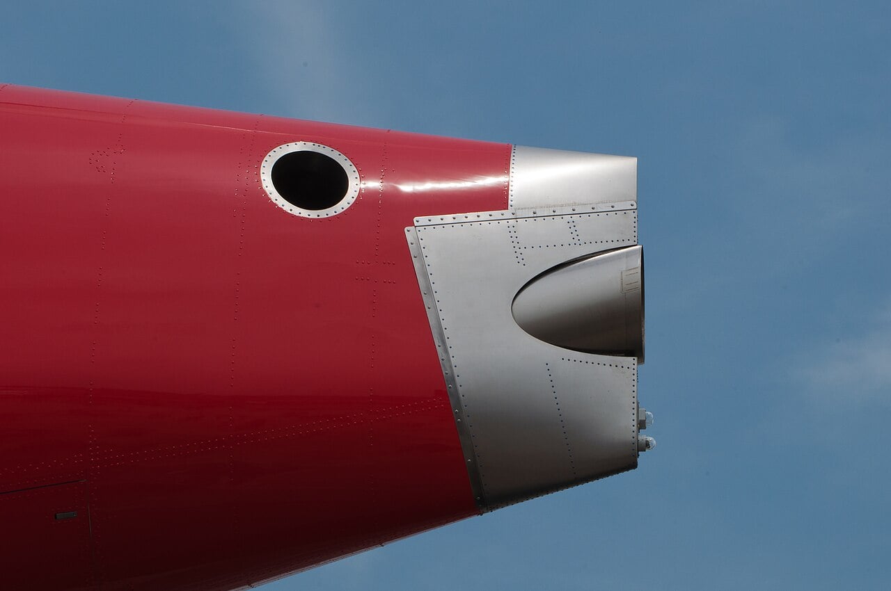 APU exhaust outlet in the tail cone of an Airbus A380