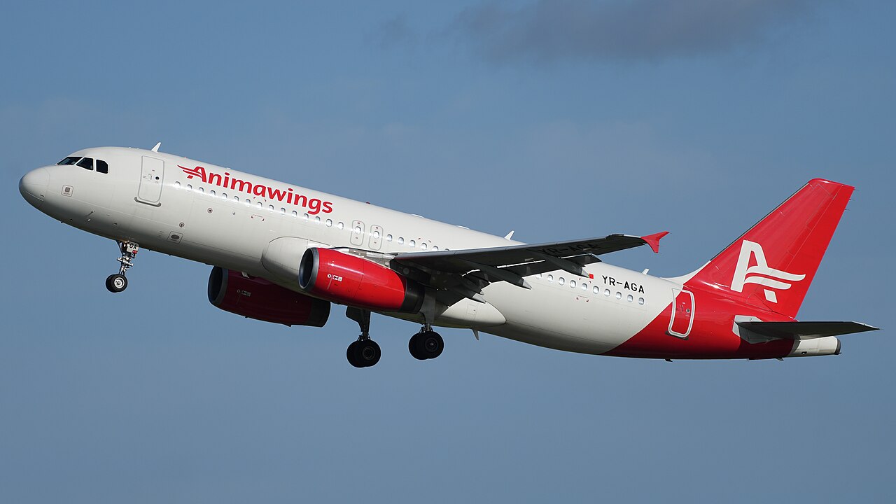 AnimaWings Airbus A320 YR-AGA taking off from Bremen