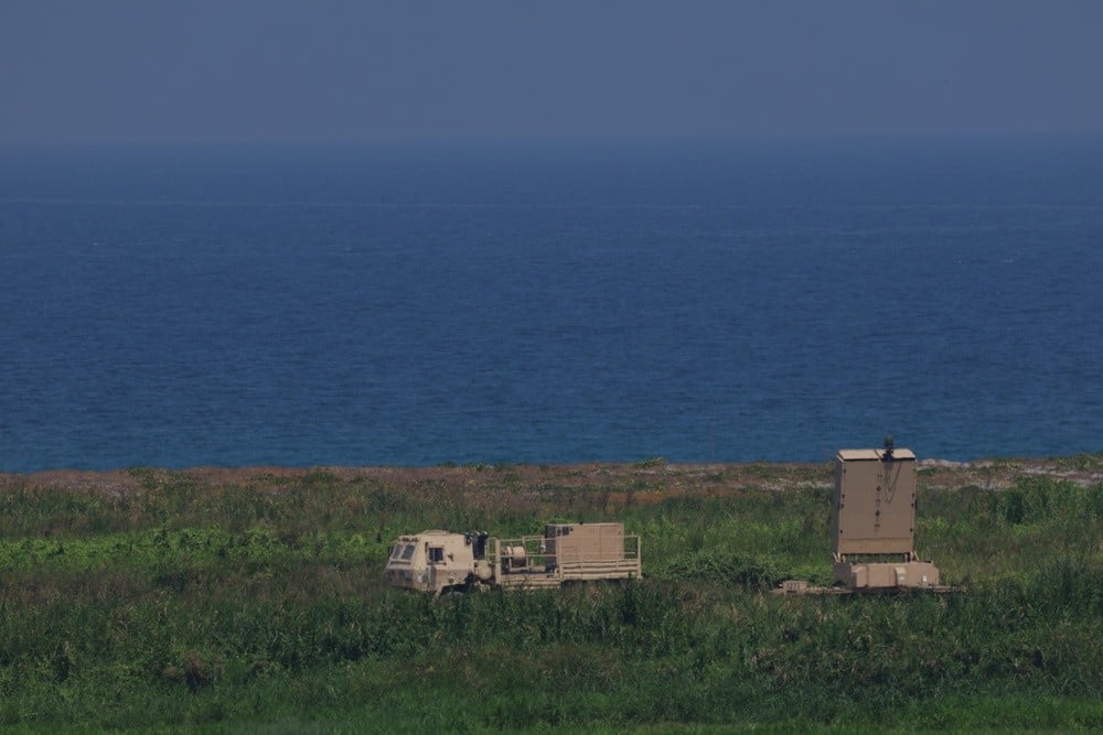 US Army IFPC-HPM high-powered microwave weapon emplaced on a coastline during Exercise Balikatan 2025