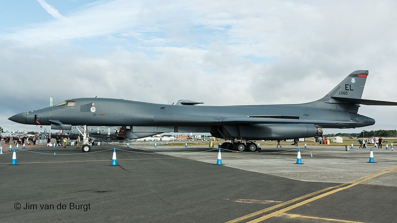 USAF B-1B Lancer 85-0060 on static display at RAF Fairford