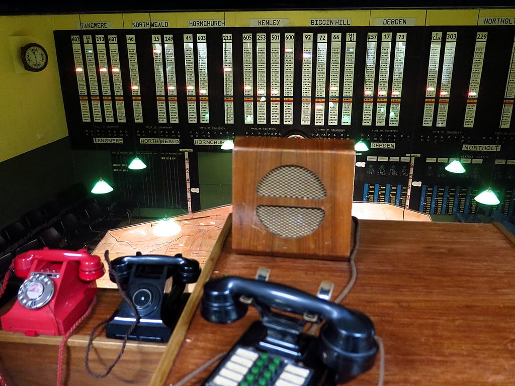 The Battle of Britain underground Operations Room at Uxbridge with its plotting table