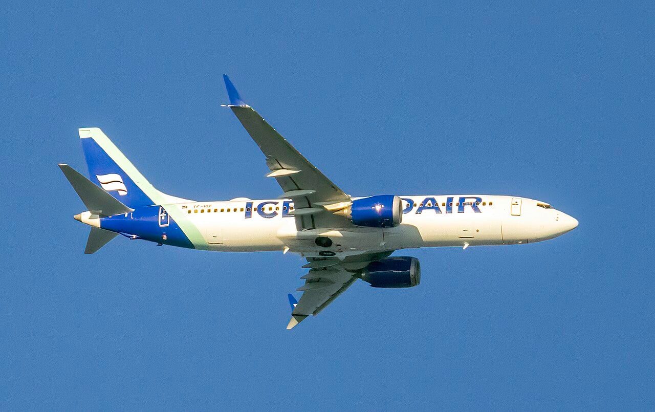 Boeing 737-8 MAX of Icelandair in flight
