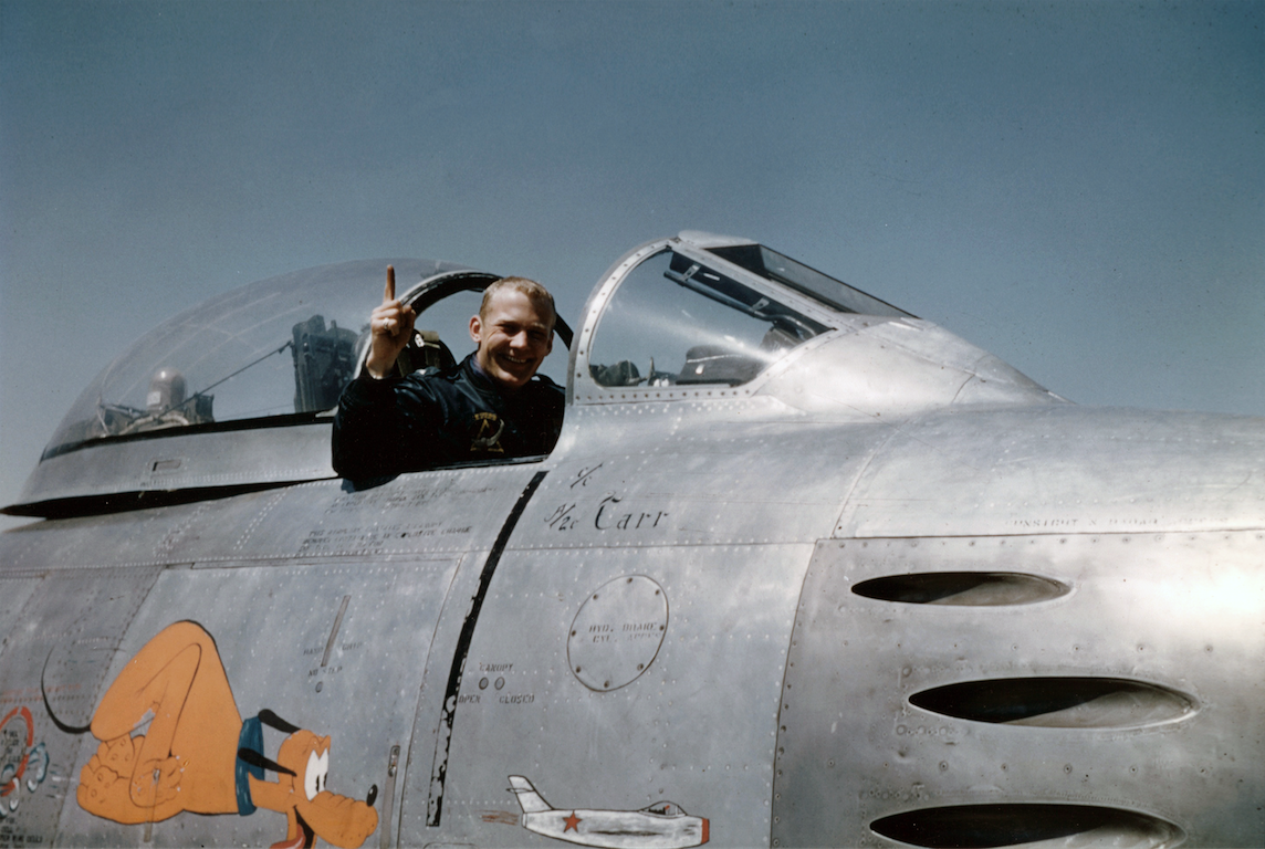 buzz-aldrin-f-86-sabre-cockpit-korea Buzz Aldrin in the cockpit of an F-86 Sabre in Korea