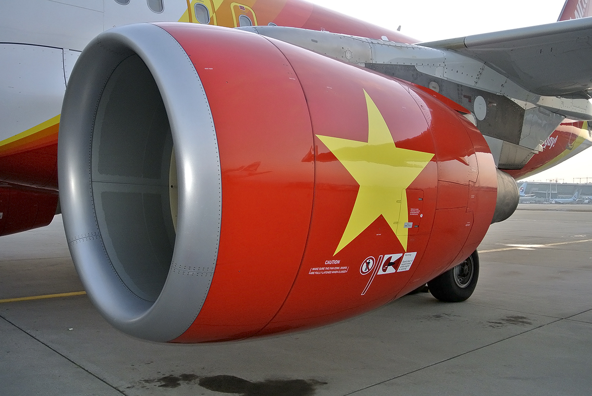 CFM56-5B turbofan engine on an Airbus A320