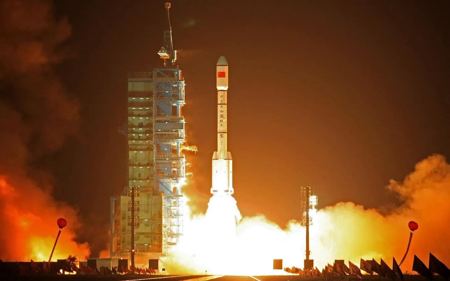 Long March 2F rocket launching China's reusable spaceplane from Jiuquan