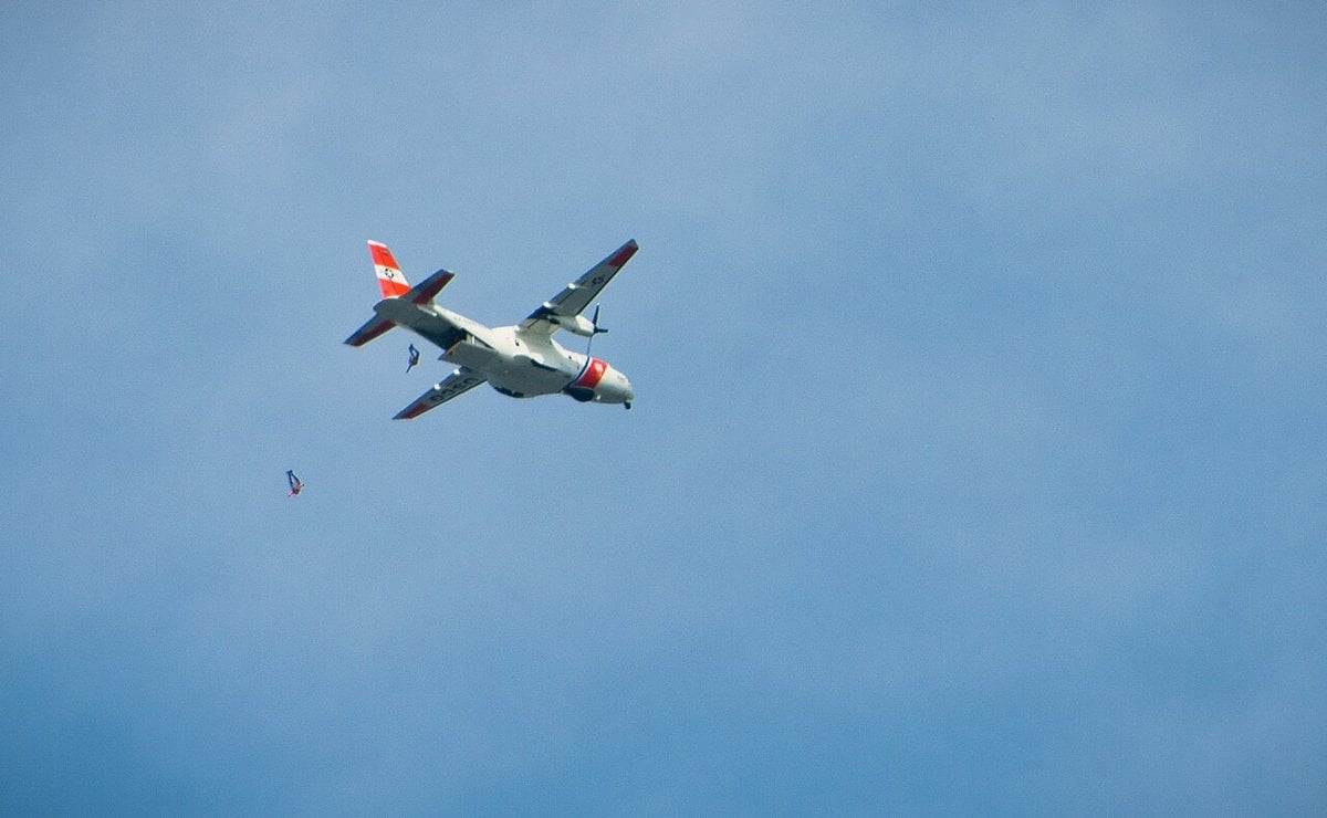 US Coast Guard HC-144 Ocean Sentry from Air Station Cape Cod in flight