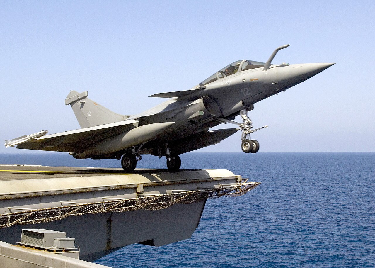 French Navy Rafale M catapult launch from USS Enterprise