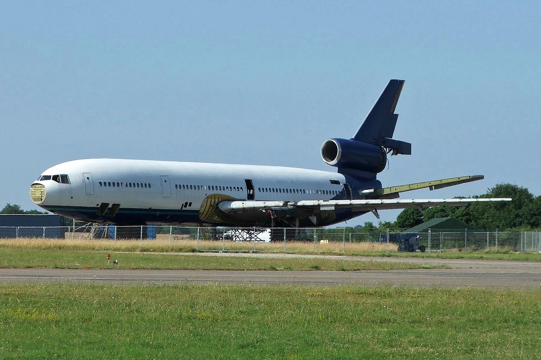 A former MyTravel DC-10-30 being broken up at Kemble in the United Kingdom