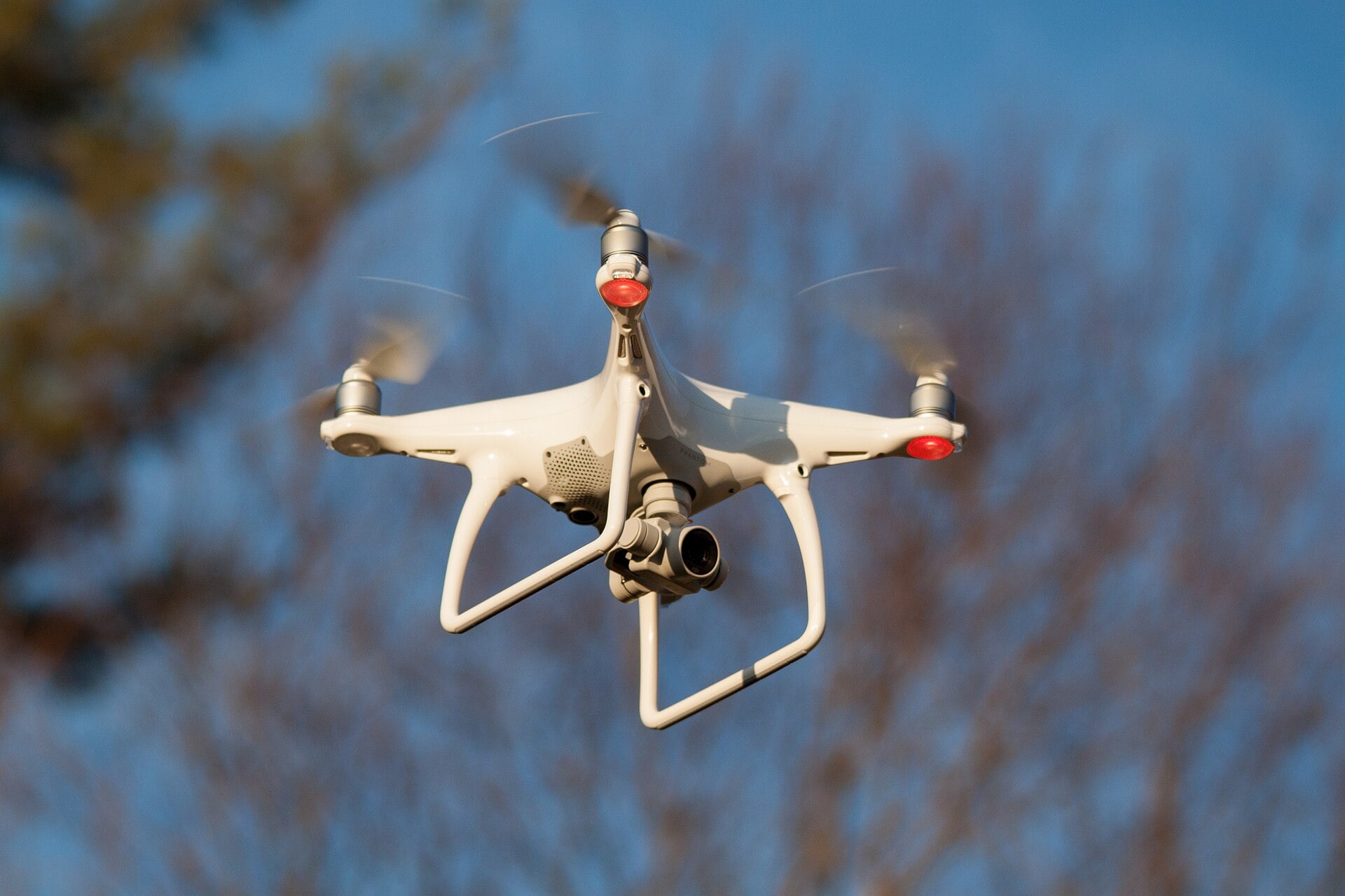 DJI Phantom 4 quadcopter in flight
