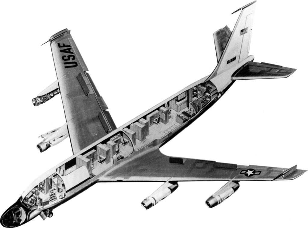 NASA 1967 cutaway drawing of the EC-135N Apollo Range Instrumentation Aircraft