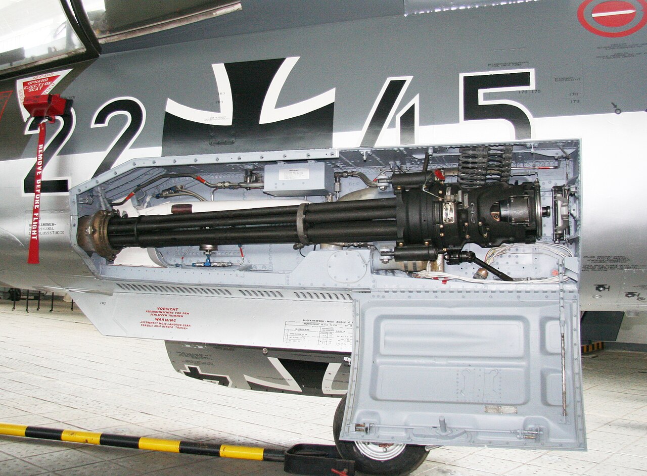 Open M61 gun bay of a Luftwaffe F-104G Starfighter