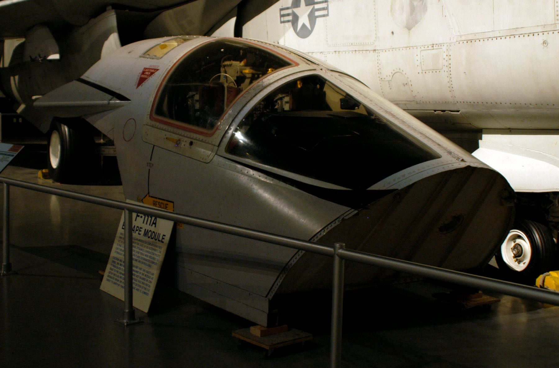 F-111A crew escape module on display at the National Museum of the United States Air Force
