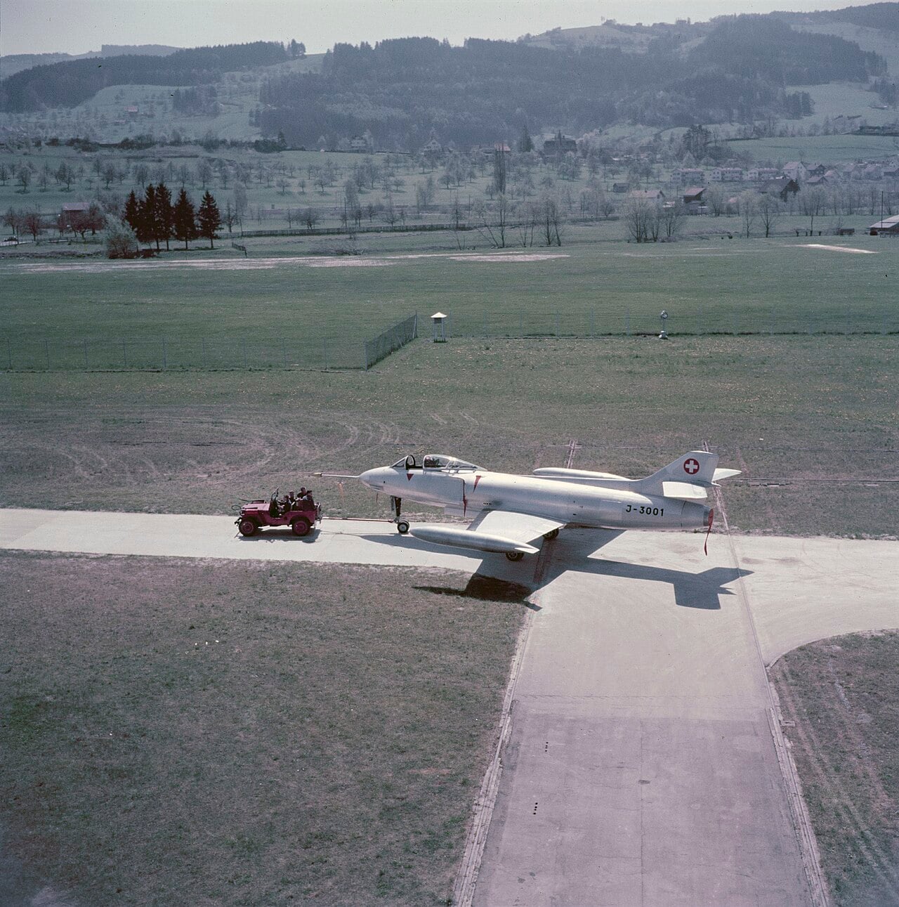 The first FFA P-16 prototype J-3001 at Altenrhein