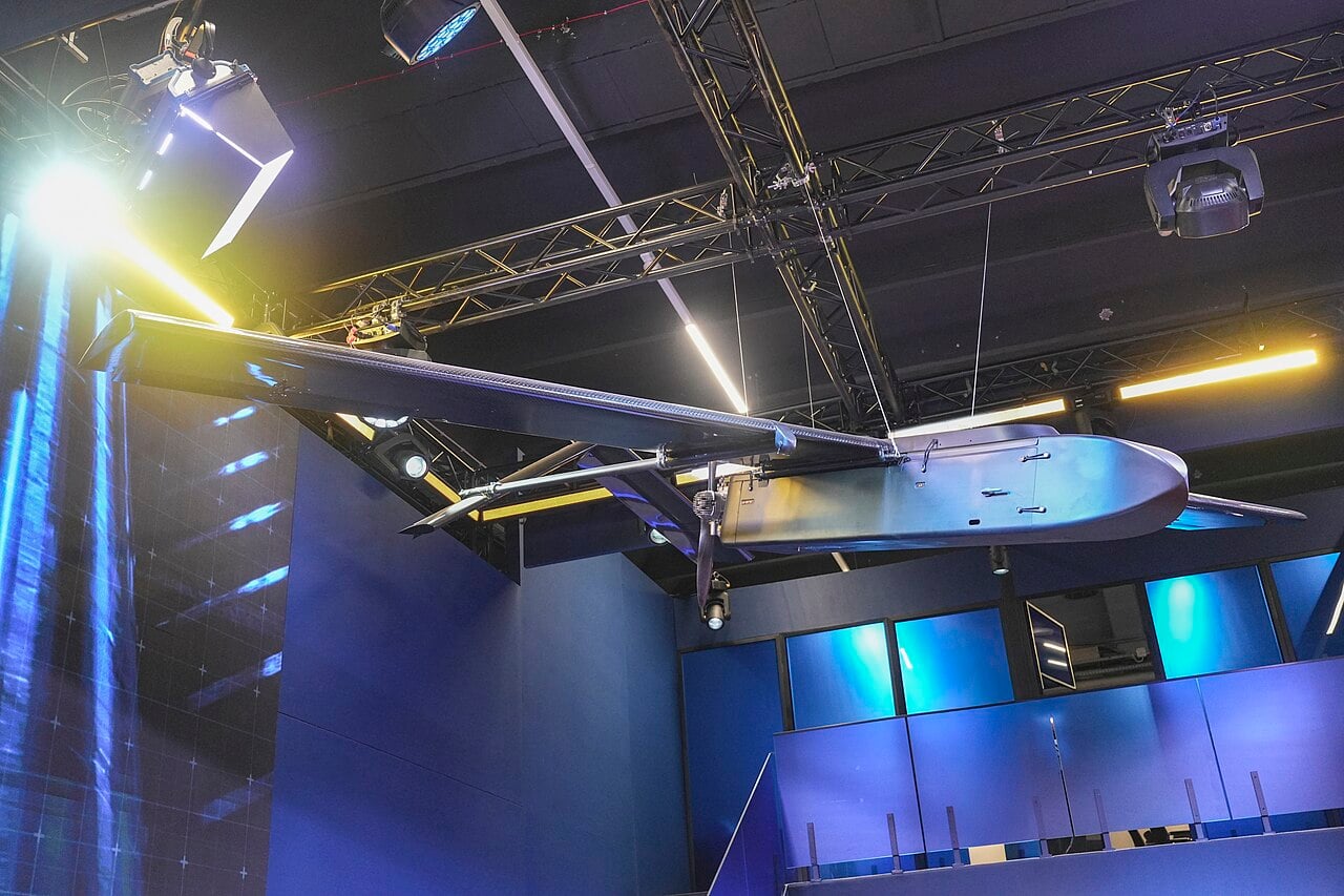 Ukrainian Fire Point FP-1 long-range attack drone on display at MSPO 2026 in Kielce