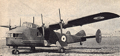 General Aircraft GAL.38 Fleet Shadower prototype on the ground with four Pobjoy engines and RAF roundels
