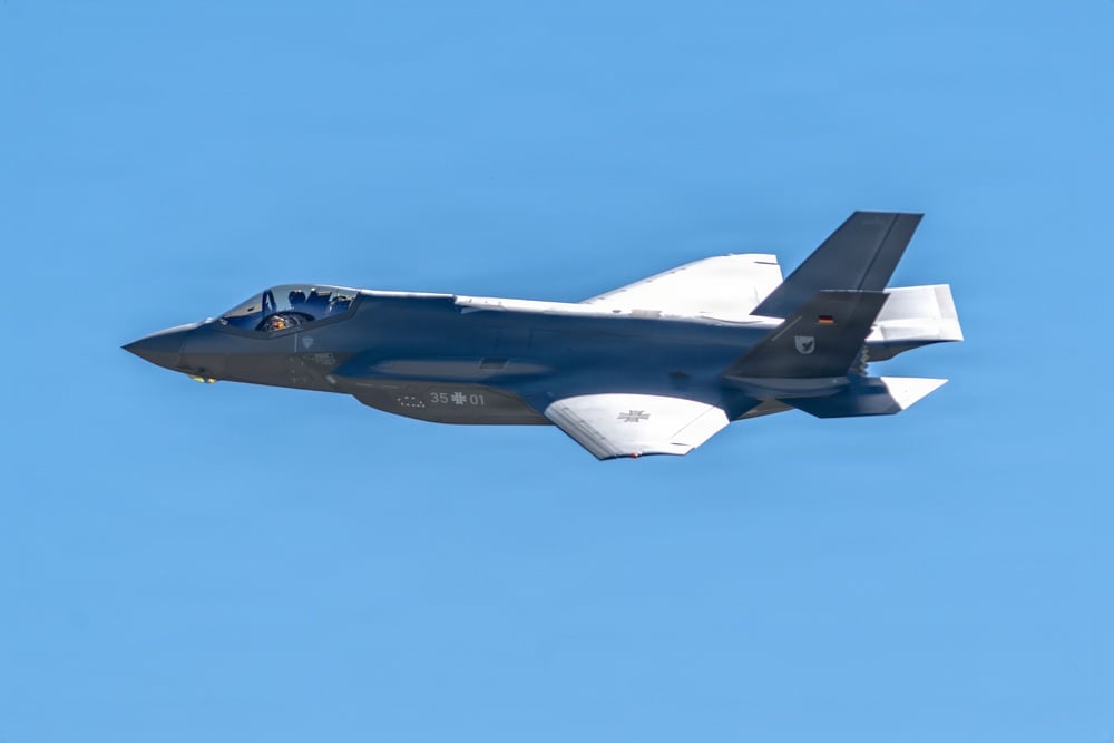 First German Air Force F-35A flies over Ebbing Air National Guard Base, Fort Smith, Arkansas, 5 October 2026