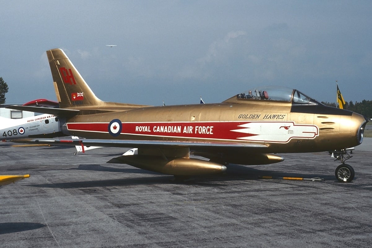 Canadair Sabre 6 in Golden Hawks gold colours