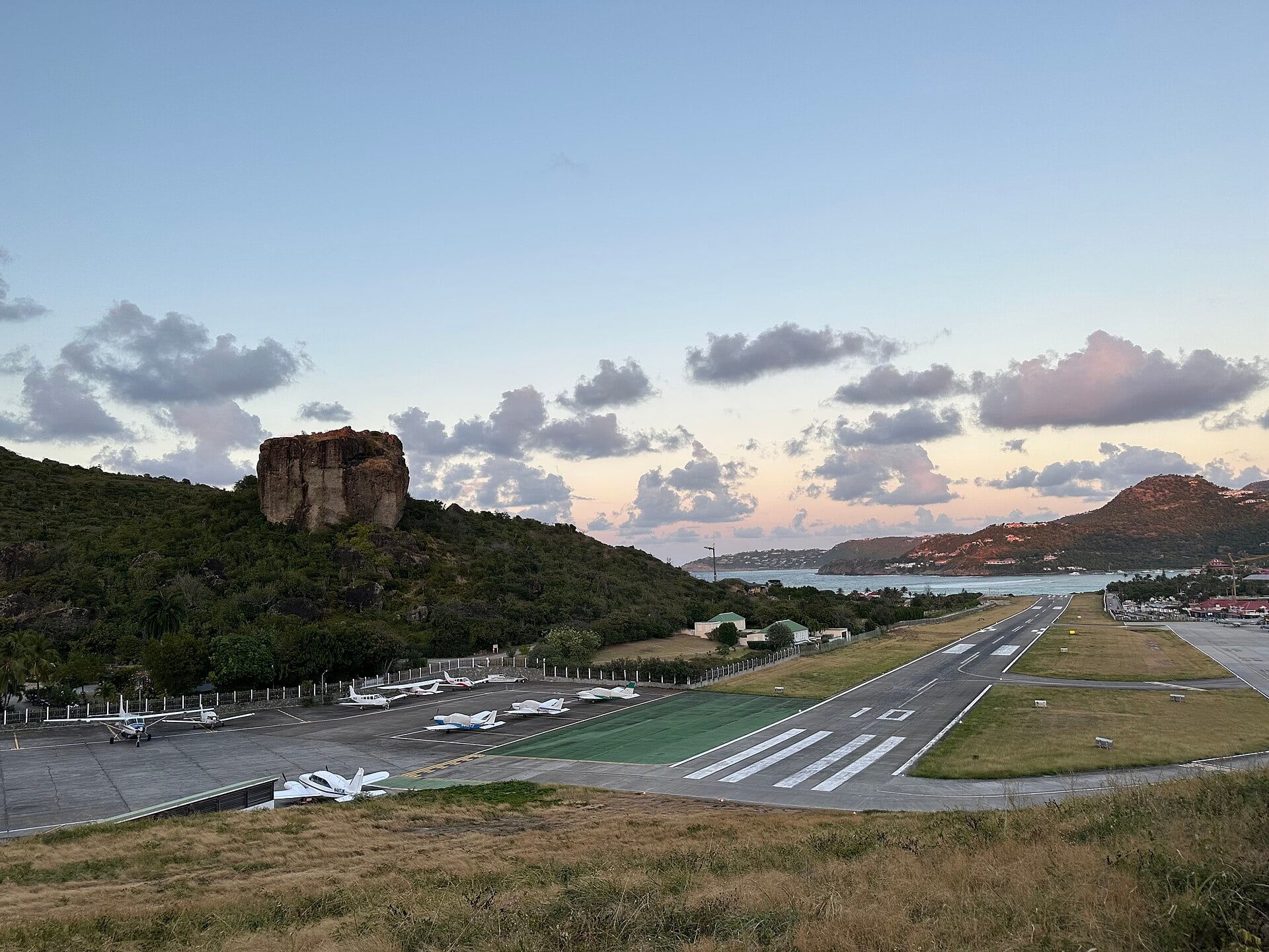 Runway 10 at Gustaf III Airport, St Barthelemy