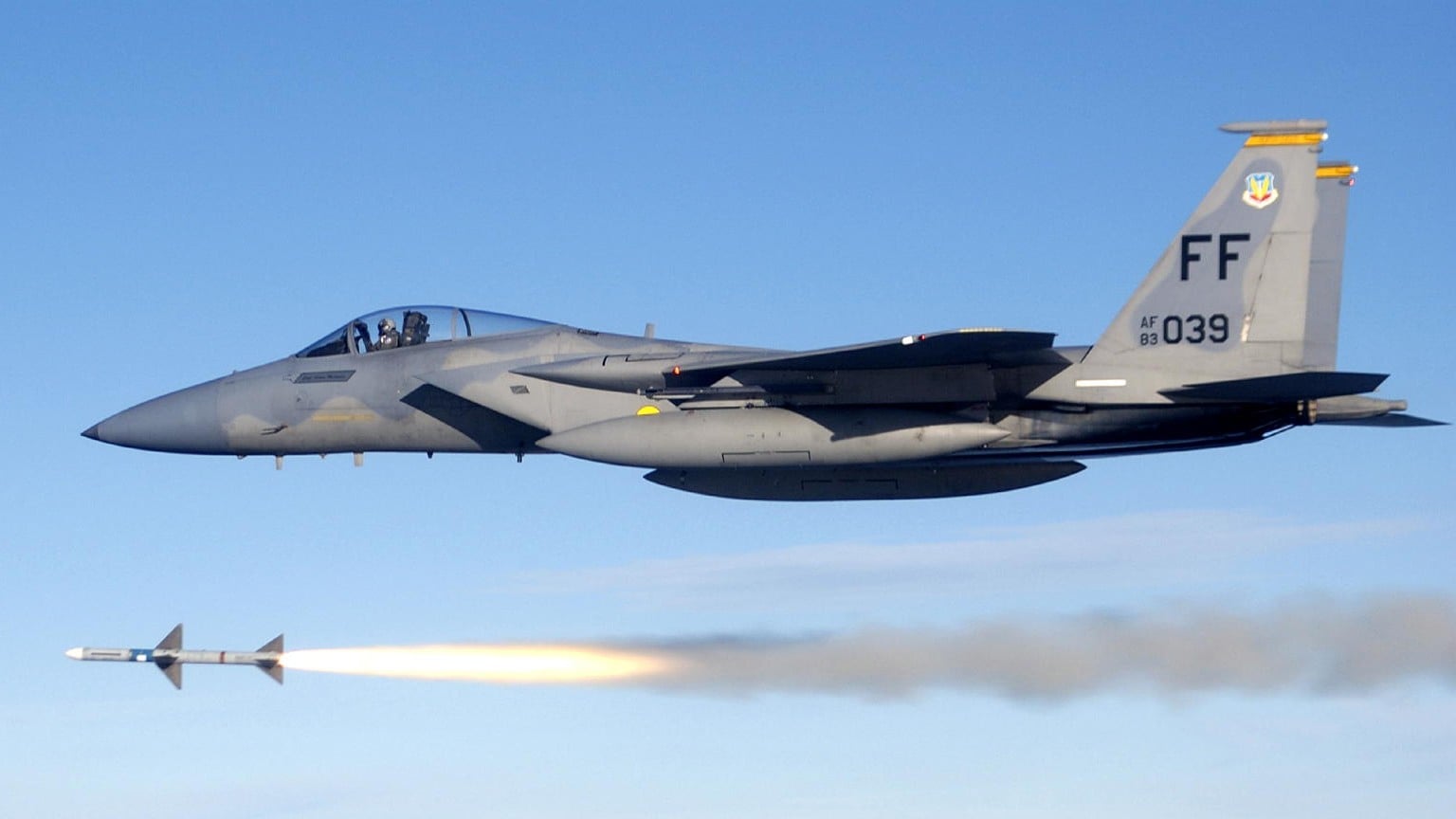 How Does a Radar-Guided Missile Work? From Sparrow to AMRAAM U.S. Air Force F-15C Eagle firing an AIM-7 Sparrow radar-guided missile